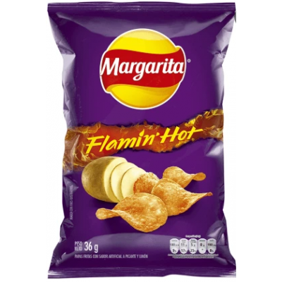 Papas Margarita flamin hot paquete x 36gr
