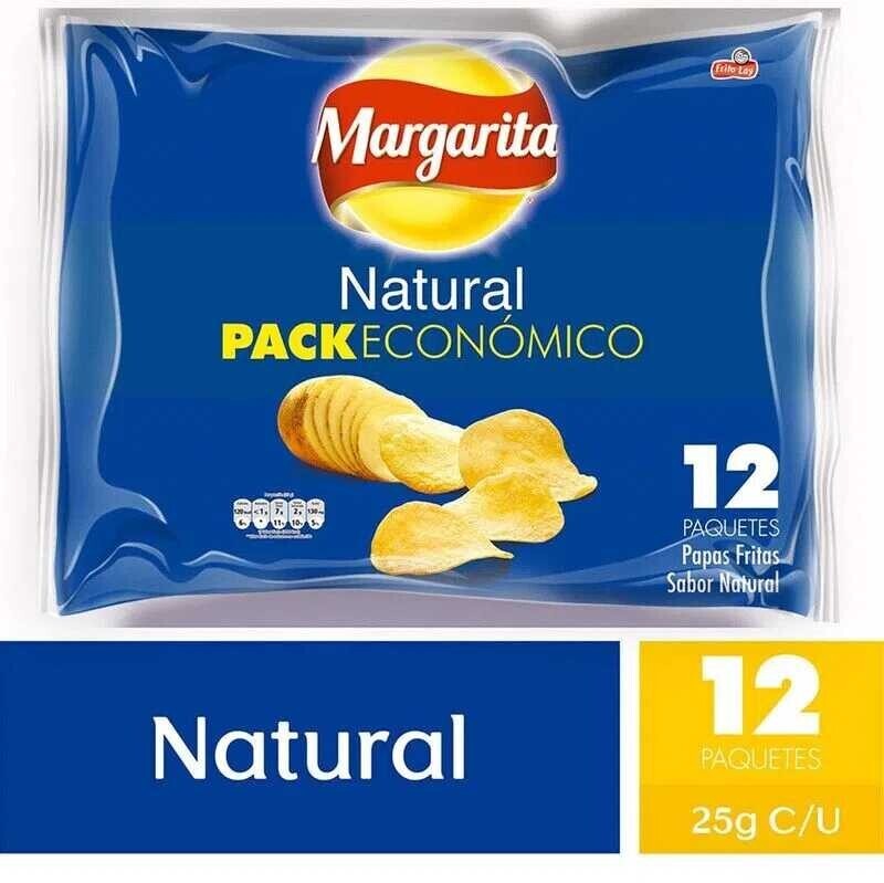 Papas Margarita sabor natural paquete x 38 gr