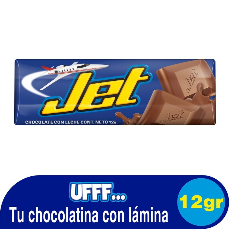 Chocolatina jet x 12 gramos unidad