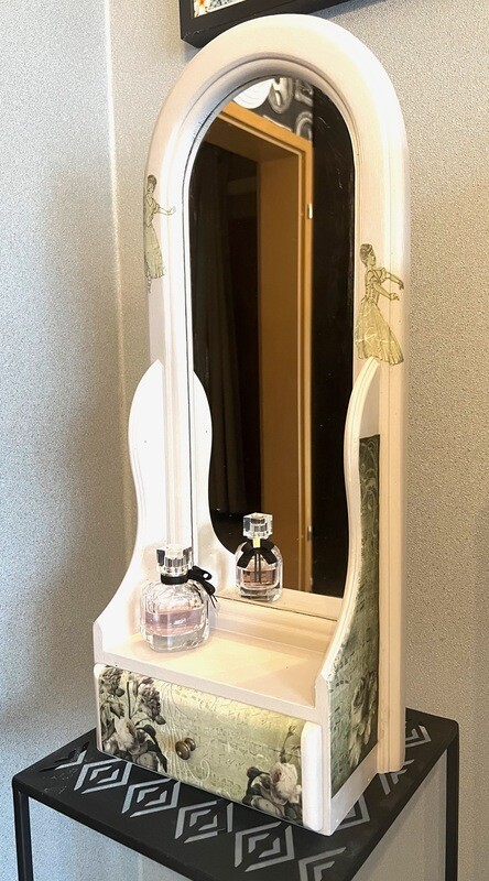 Coiffeuse de table, miroir avec tiroir