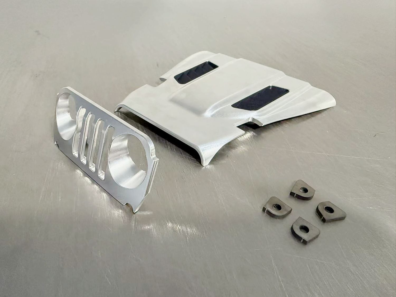 CNC Billet aluminum grille, enginehood and aluminum panel set for D1 and D2 (raw) - PREORDERS
