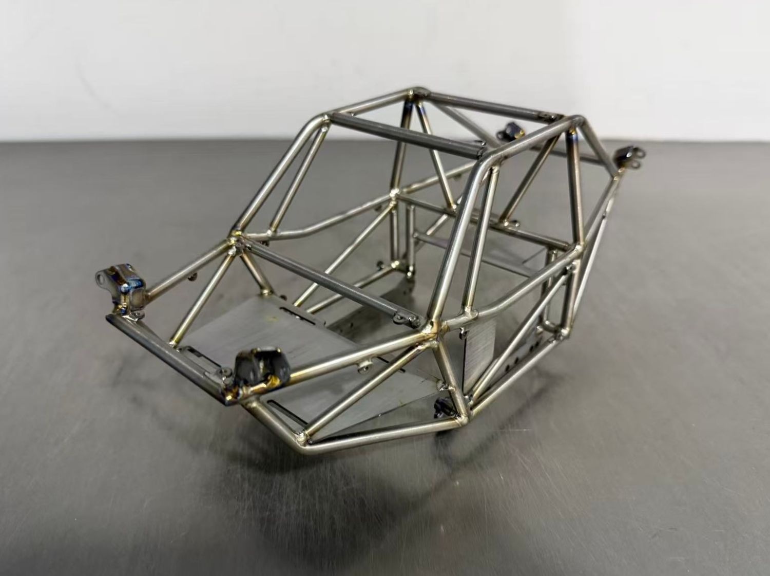 Titanium R2 Moon Buggy Highlifted shock mount chassis for Axial Capra, compatible with Capra stock, SCX10ii, UCFab, Vadar skid (Titanium, Ready to ship)
