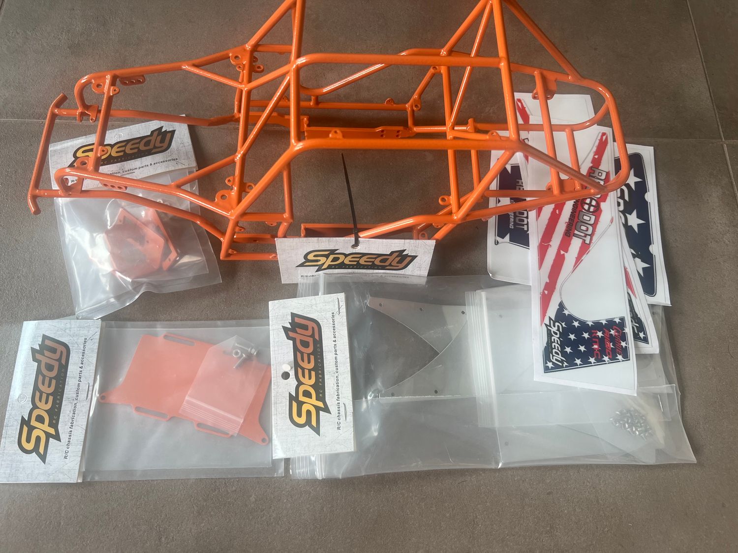 RC Speedy D1/D2 titanium chassis for Vanquish H10/VFD with orange coating (Ready to ship)