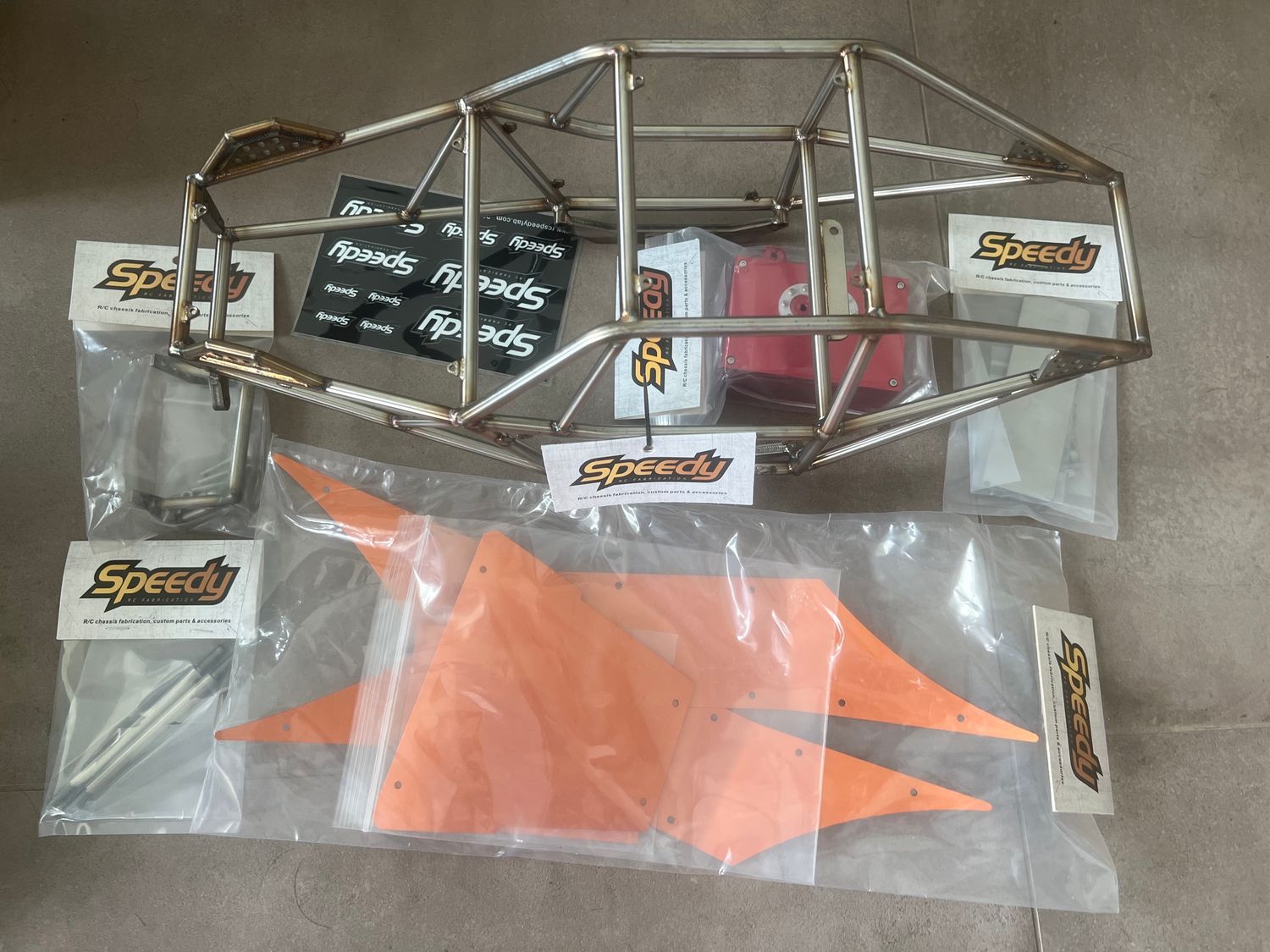R2XXL Moon Buggy stainless chassis for SCX6 with 5th scale steering servo mount and extra (Ready to ship)