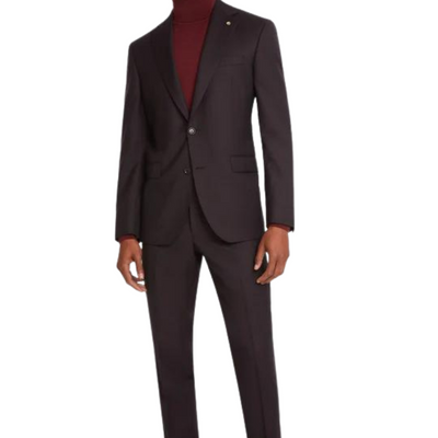 Burgundy Neat Esprit Wool Suit - Jack Victor