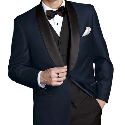 "Bradford" Navy Tuxedo Jacket (Separates) - Cardi