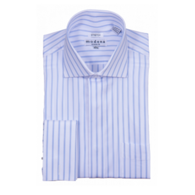 MODENA - BLUE CONTEMPORARY FIT DRESS SHIRT - ISW Menswear