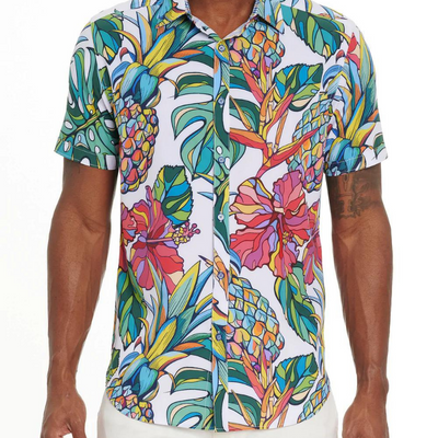 MAUI FLAVORS PERFORMANCE SHORT SLEEVE BUTTON DOWN SHIRT - Robert Graham