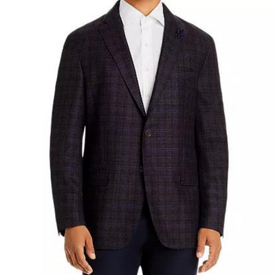 Blue Plaid Regular Fit Sport Coat - Hart Schaffner Marx