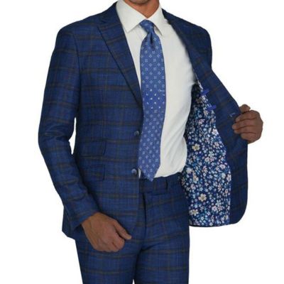 Manchester & Tailor Suit-Blue Windowpane