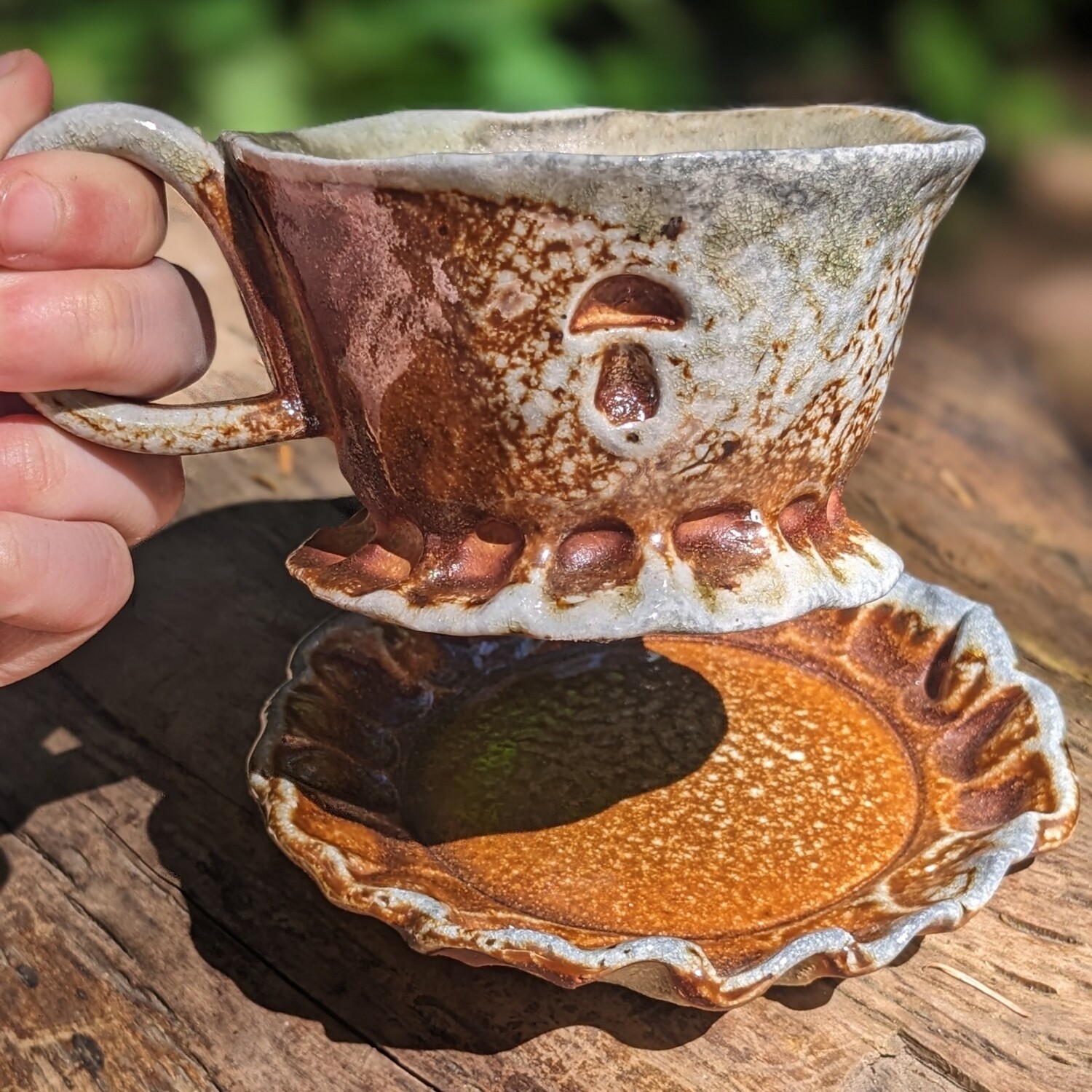 Mushroom tea cup and saucer