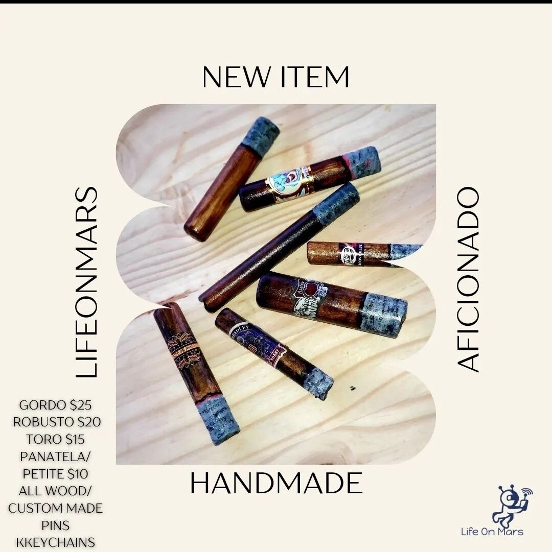 Handcrafted Wooden Cigar Pins (Lapel)