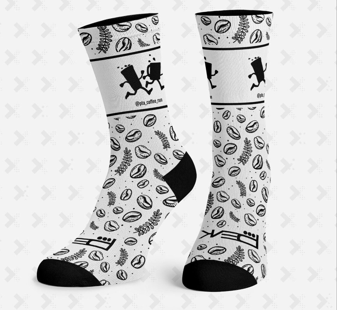 Running to coffee socks