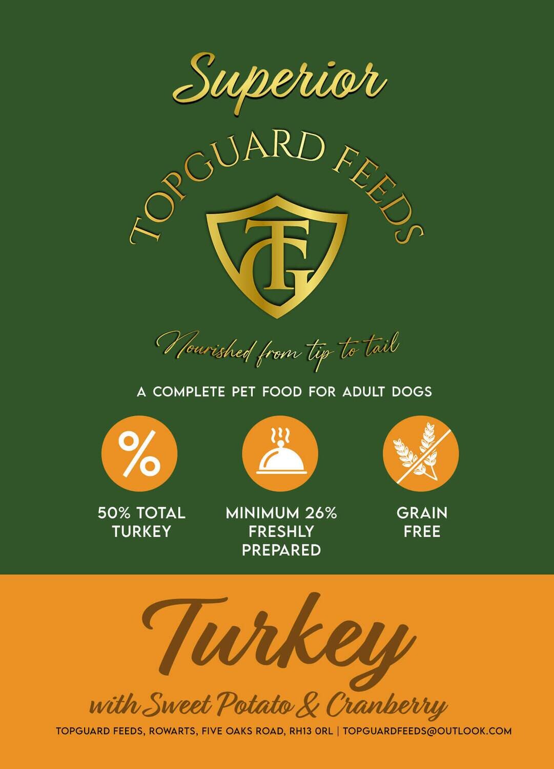 Turkey with Sweet Potato & Cranberry Complete dog food for Adult Dogs