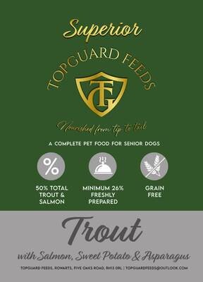 Trout with Salmon with Sweet Potato & Asparagus complete dog food for Senior Dogs
