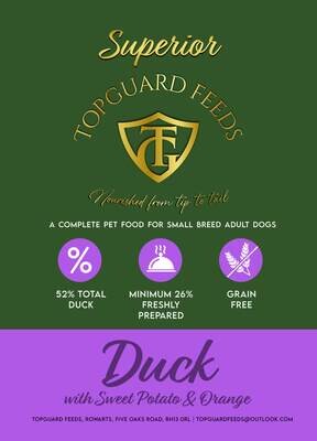 Duck with Sweet Potato & Orange complete dog food for Small Adult Dogs