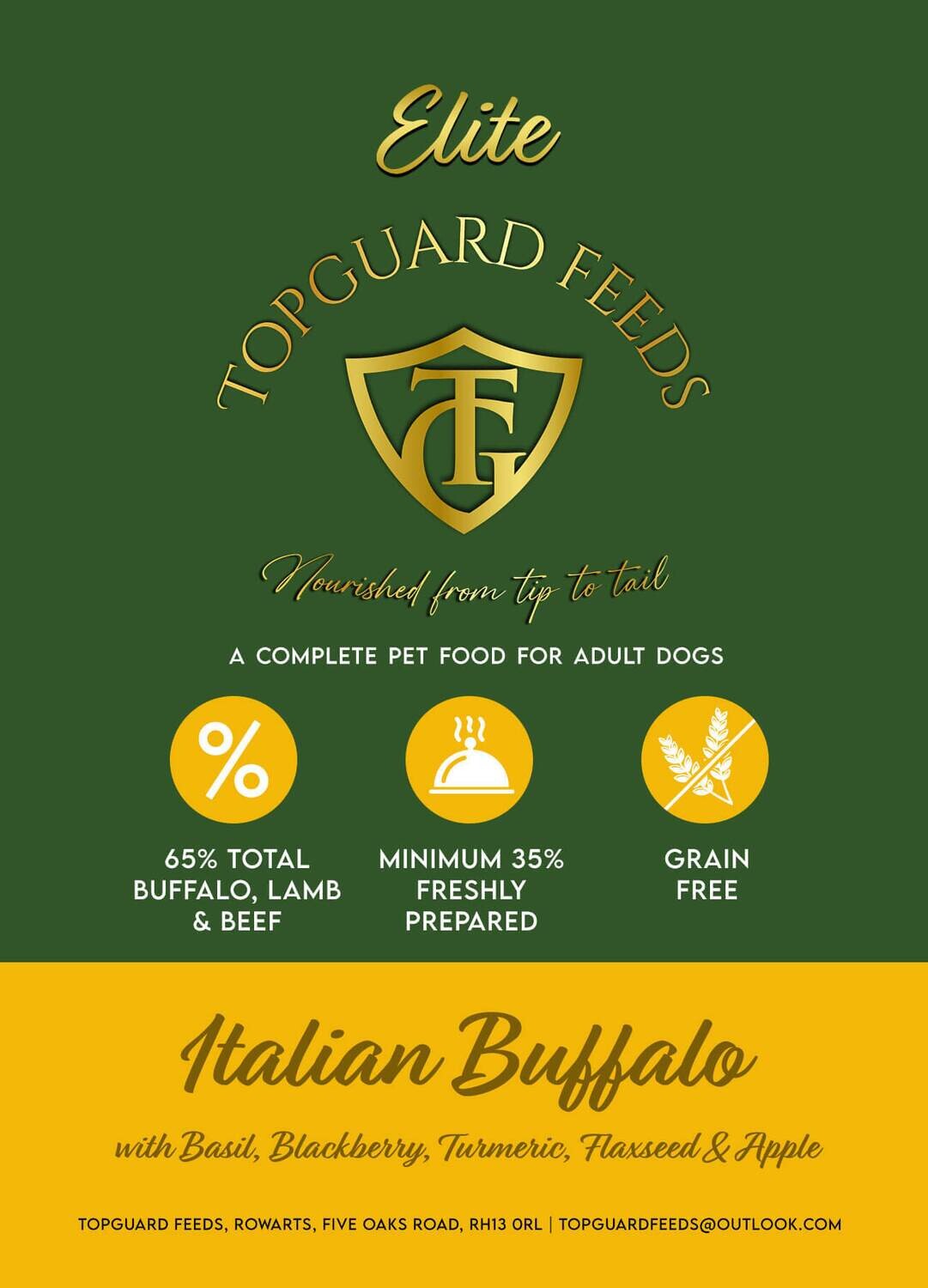 Italian Buffalo with Basil, Blackberry, Turmeric, Flaxseed, and Apple Dog Food for Adult Dogs