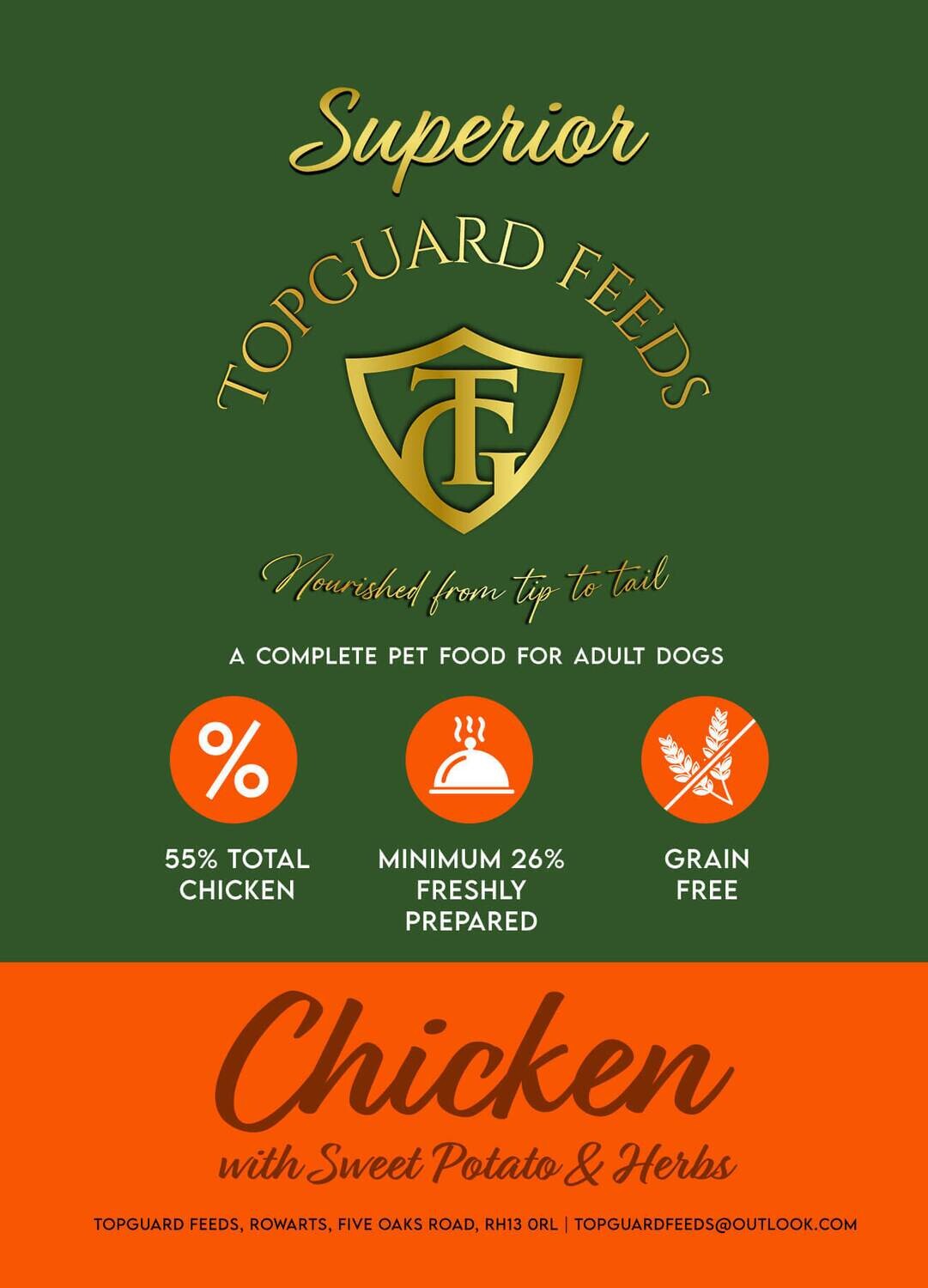 Chicken with Sweet Potato & Herbs Dog Food complete Adult Dog Food