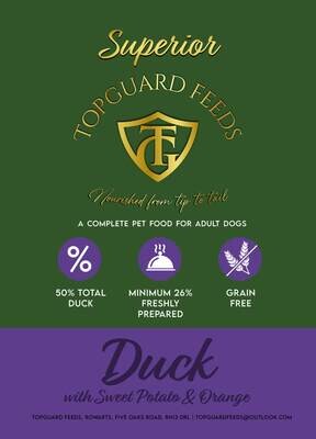 Duck with Sweet Potato & Orange complete dog food for Adults Dogs