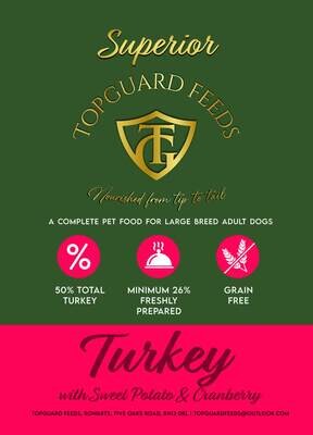 Turkey with Sweet Potato & Cranberry complete dog food for Large Adult Dogs