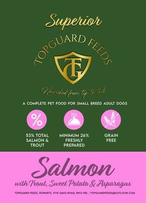 Salmon with Trout, Sweet Potato & Asparagus complete dog food for Small Adult Dogs