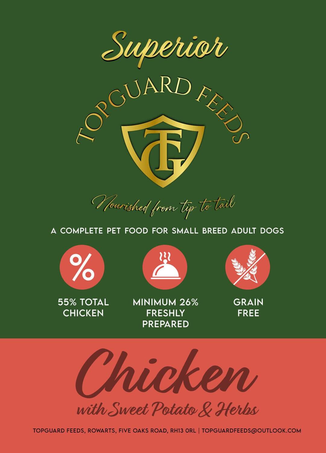 Chicken with Sweet Potato & Herbs complete dog food for Small Adult Dogs