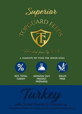 Turkey with Sweet Potato & Cranberry complete dog food for Senior Dogs