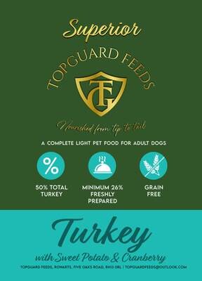 Turkey with Sweet Potato and Cranberry complete for dog food for Adults Dogs – Light recipe