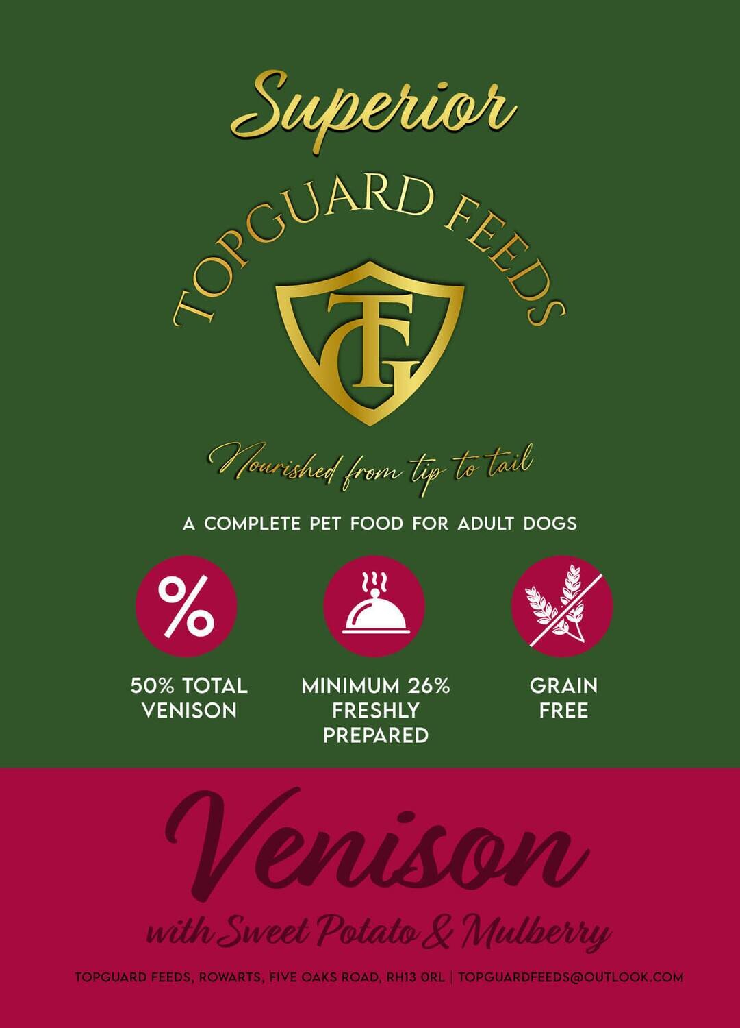 Venison with Sweet Potato & Mulberry Complete Dog Food for Adults Dogs
