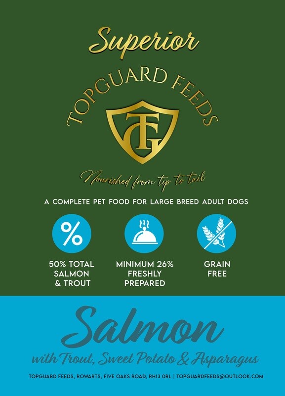 Salmon with Trout, Sweet Potato & Asparagus complete dog food for Large Adult Dogs