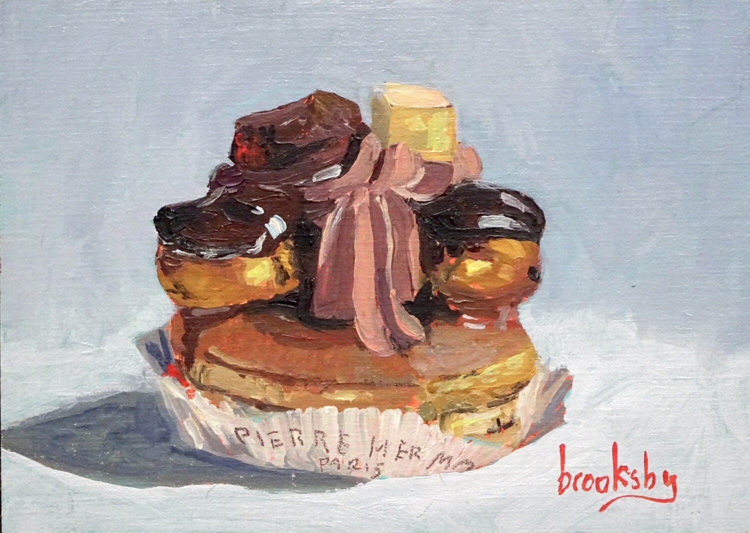 Pierre Hermès Saint Honore pastry oil painting