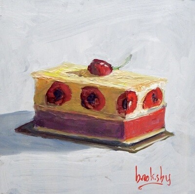 French pastry oil painting: Passion and cherry