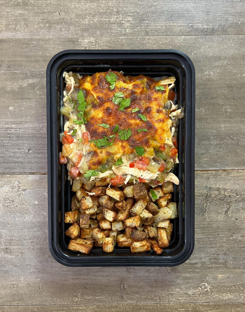 Enchiladas cremosas de pollo y patatas