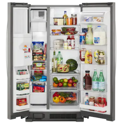 Whirlpool WRS315SDHZOB 24.6-cu ft Side-by-Side Refrigerator with Ice Maker (Fingerprint-Resistant Stainless Steel) Model WRS315SDHZ Open Box S&amp;D