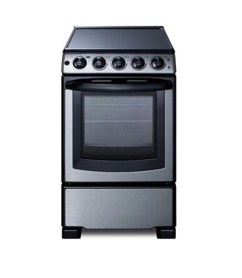 Summit 20-in Smooth Surface SS 4 Elements 2.3-cu ft Slide-in Electric Range REX2071SSRT MSRP $1482