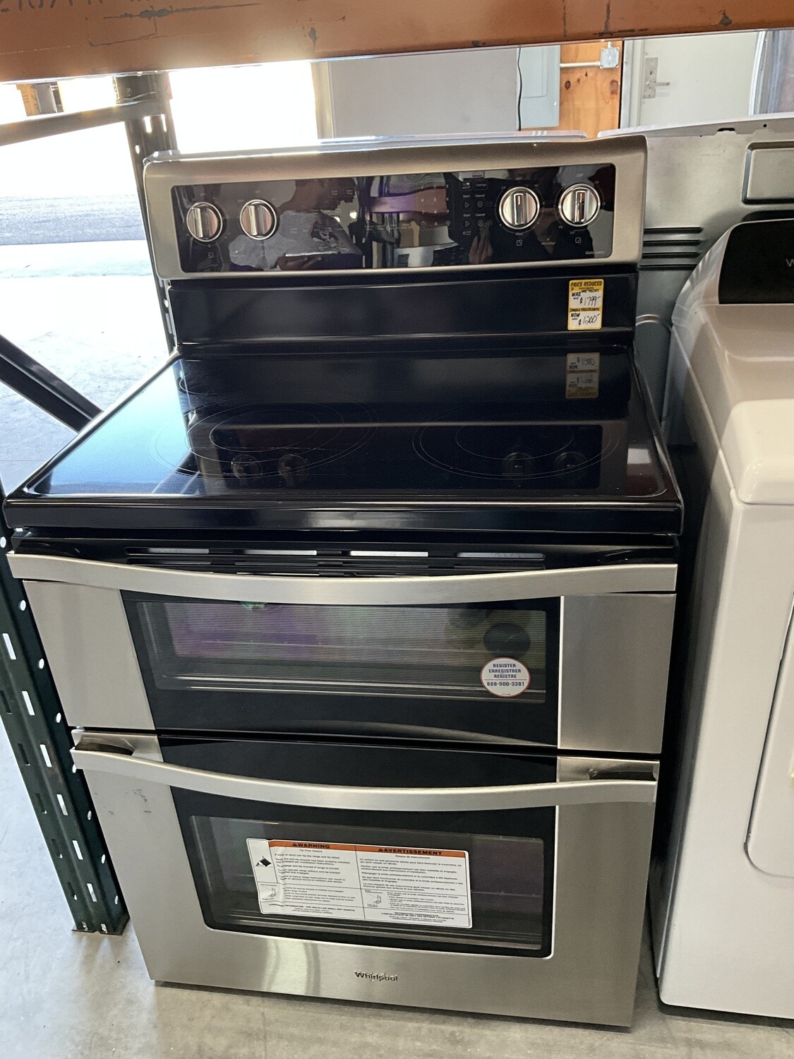 Whirlpool Smooth SurfaceElement 4.2cu ft / 2.5cu ft Double Oven