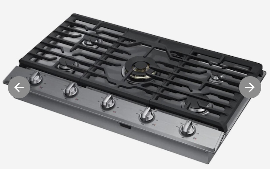 Samsung 5 Burner 36in Stainless Steel Gas Cooktop, Model# NA36N7755TS