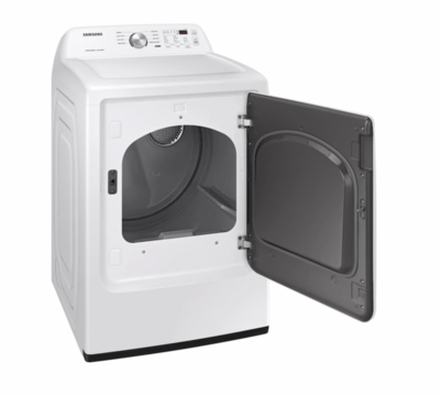 Samsung Gas Dryer DVG45T3200WOB 7.2-cu ft Reversible Side Door