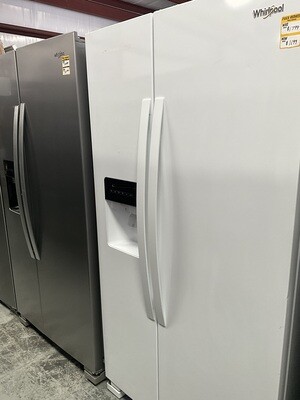 Whirlpool 24.6 cu ft Side by Side White Refrigerator with Water/Ice in the Door. Model WRS315SDHW. MSRP $1799