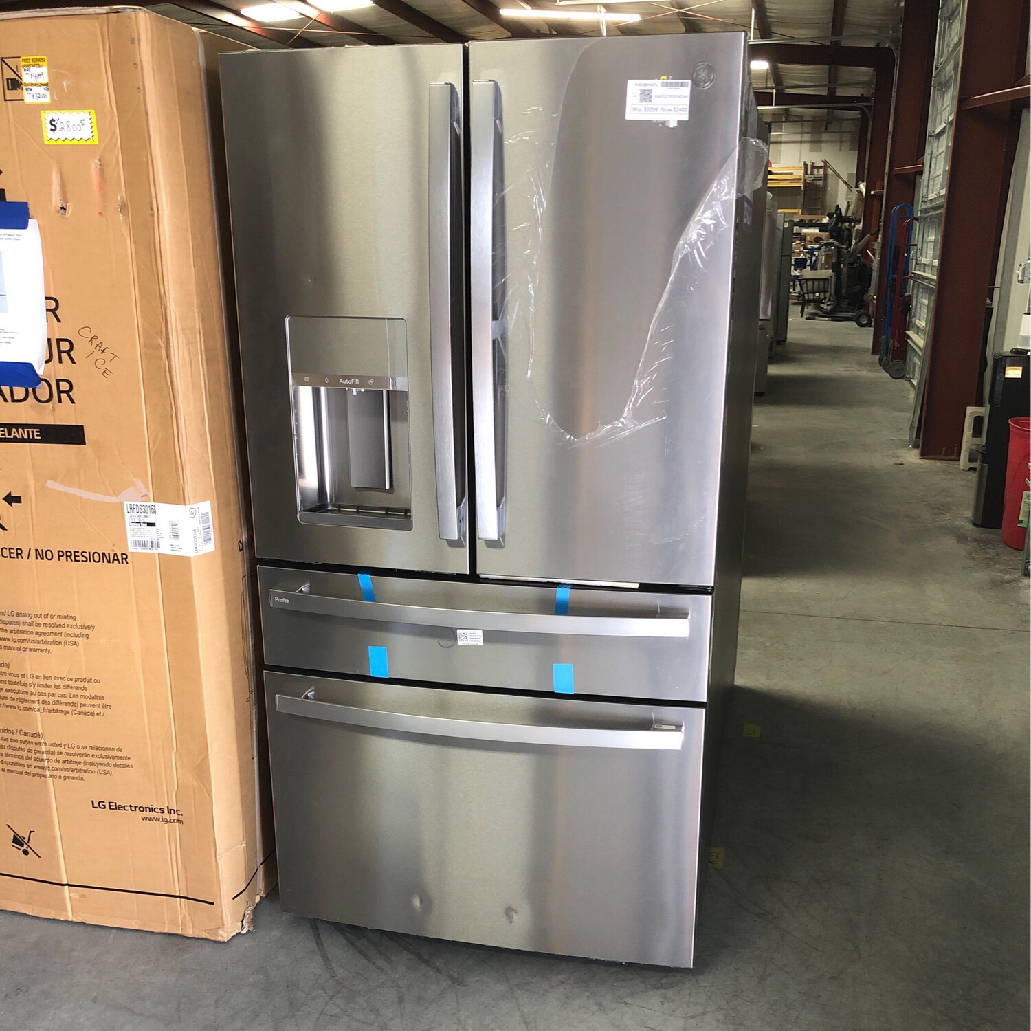 GE Profile 27.9cu ft Smart Fingerprint Resistant 4Door French Door