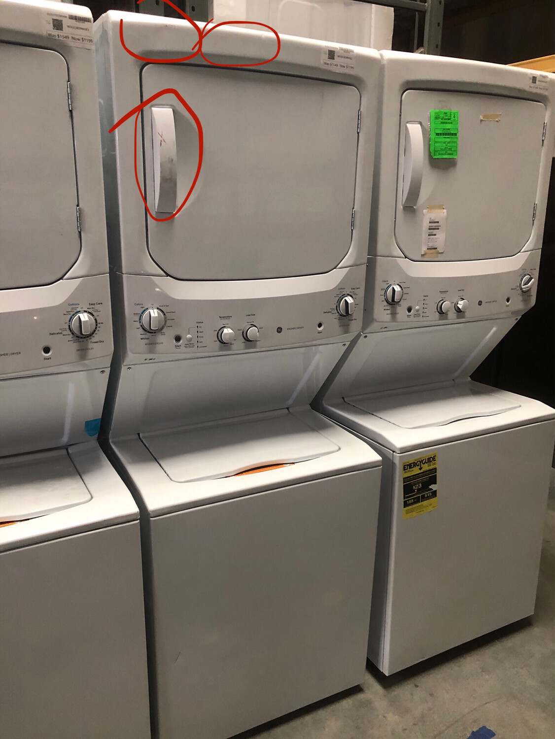 GE 3.8 cu. ft. Washer and 5.9 cu. ft. Dryer SpaceMaker Combo With