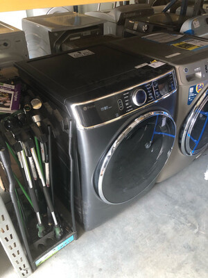 GE Profile 7.8 cu. ft. Capacity Smart Front Load Electric Dryer with Steam and Sanitize Cycle - Carbon Graphite Model PFD95ESPTDS MSRP $1549