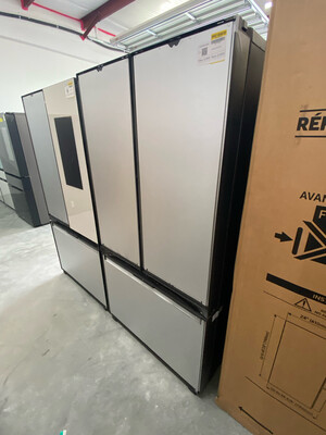 Samsung Bespoke 30.1 cu ft French Door Refrigerator with Beverage Center and Dual Ice - Custom Panel Ready Model RF30BB6600APOB