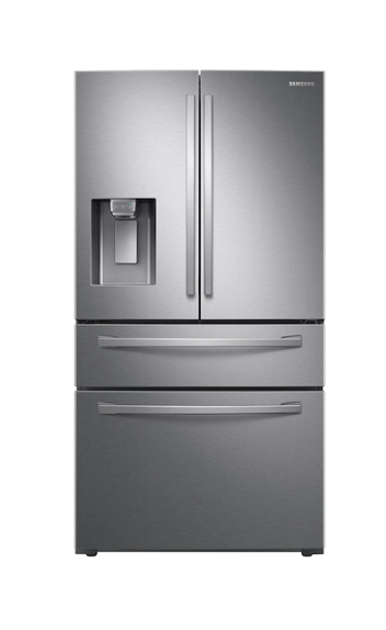 Samsung RF24R7201SR 22.6-cu ft 4-Door Counter-depth Smart French Door Refrigerator with Ice Maker (Fingerprint Resistant Stainless Steel) Model RF24R7201SR