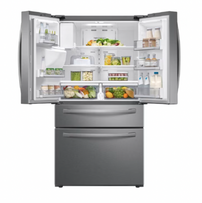 Samsung RF24R7201SR 22.6-cu ft 4-Door Counter-depth Smart French Door Refrigerator with Ice Maker (Fingerprint Resistant Stainless Steel) Model RF24R7201SR