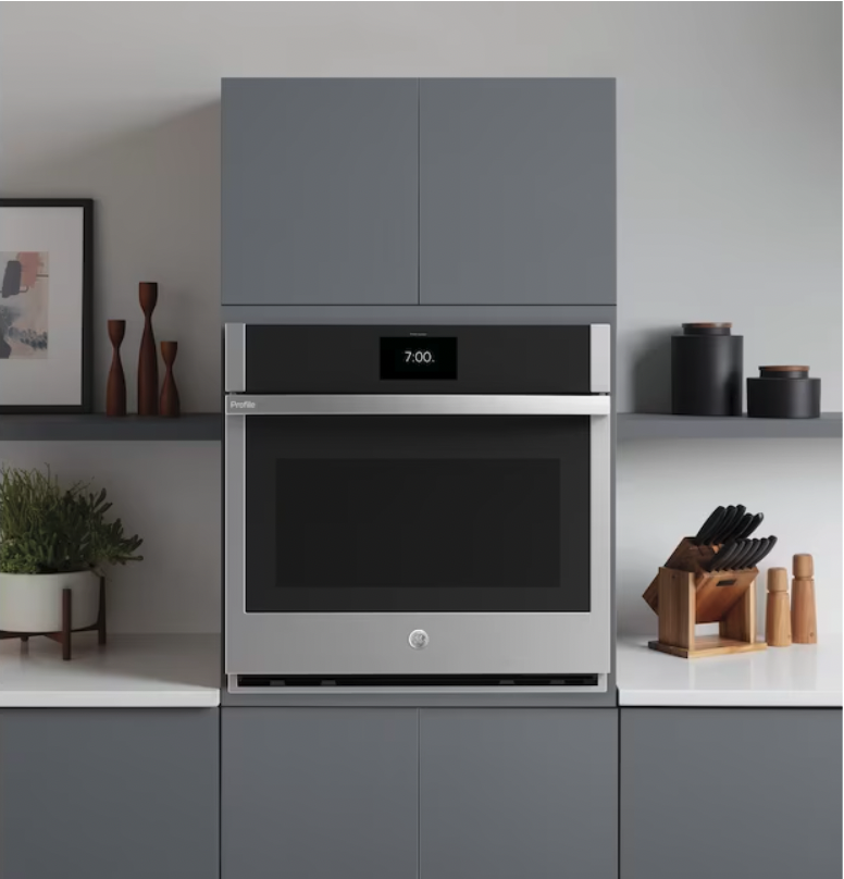 GE Profile PTS7000SNSS 30-in Self-cleaning Air Fry Convection European Element Smart Single Electric Wall Oven Stainless Steel