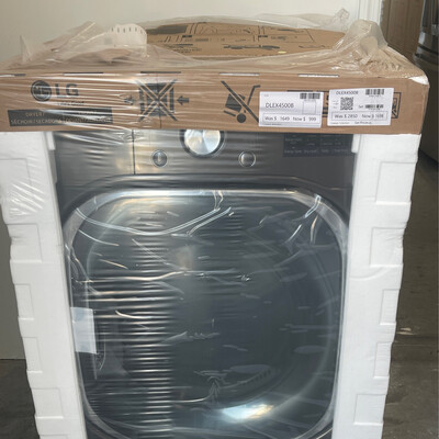LG - 7.4 Cu. Ft. Stackable Smart Electric Dryer with Steam and Built-In Intelligence - Black Steel DLEX4500B MSRP $1649.99