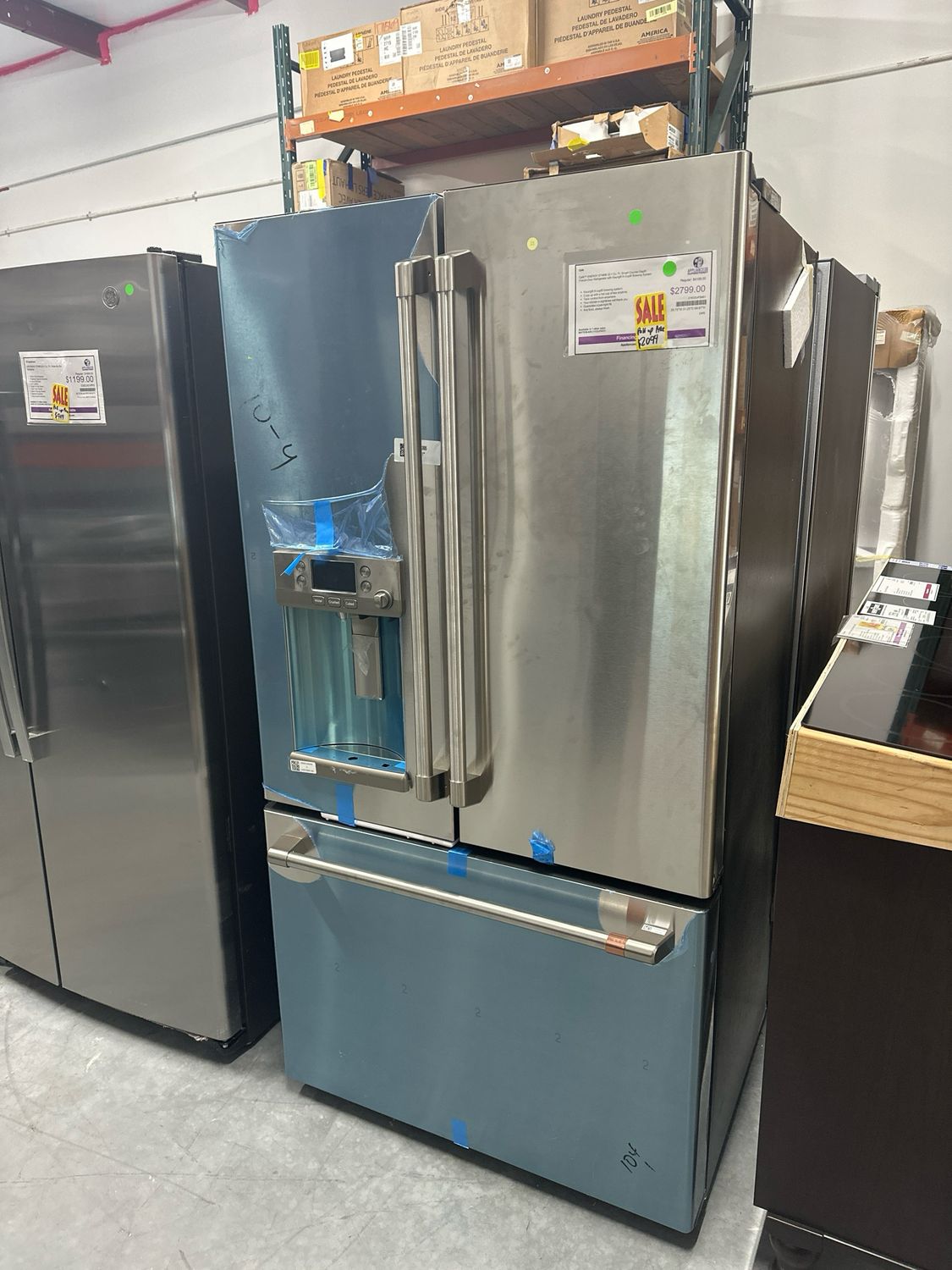 Cafe CYE22UP2MS1 Energy Star 22.1 cuft Smart Counter-depth French Door Refrigerator with Keurig K-Cup Brewing System S&amp;D