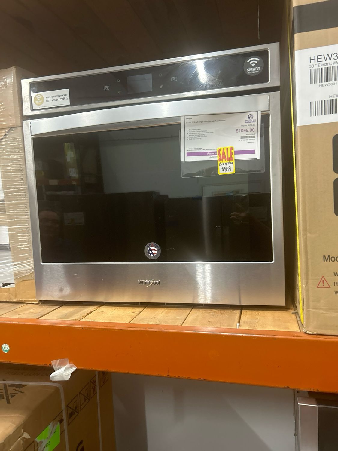 Whirlpool WOS51EC0HSOB Smart 30-in Self-cleaning Smart Single Electric Wall Oven (Stainless) S&amp;D
