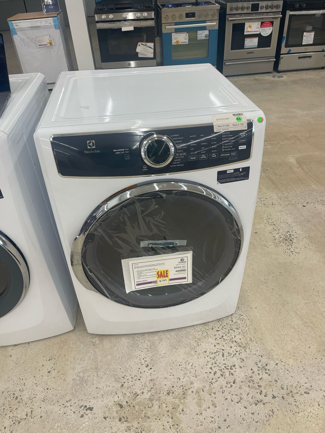 Electrolux DRYER ELFE7537AW Front Load Perfect Steam Electric MHC-1